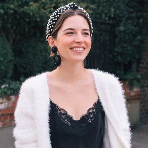 Black Velvet and Pearl Headband